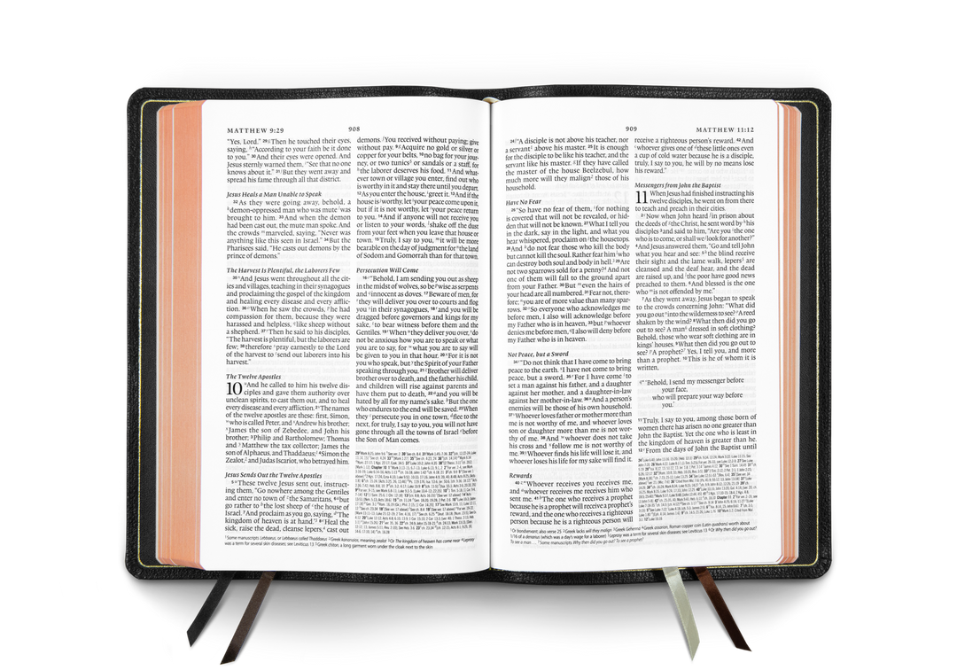 ESV Heirloom Bible, Omega Edition Goatskin, Black