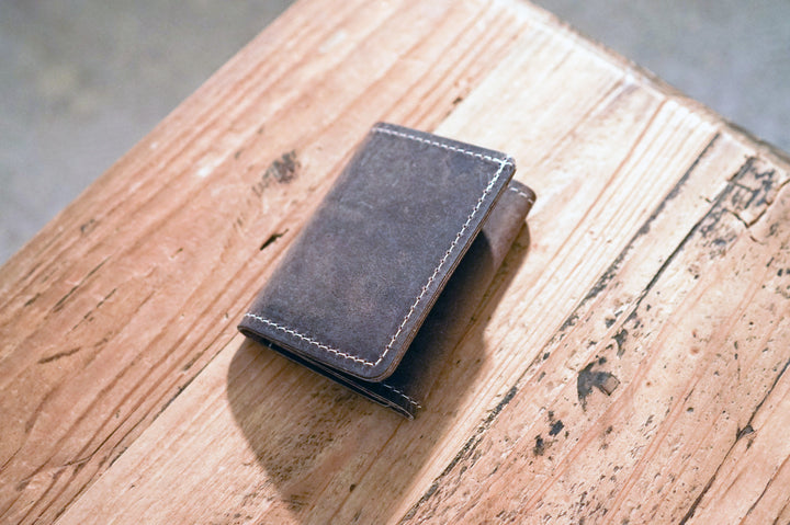 Leather Trifold Wallet - Concrete
