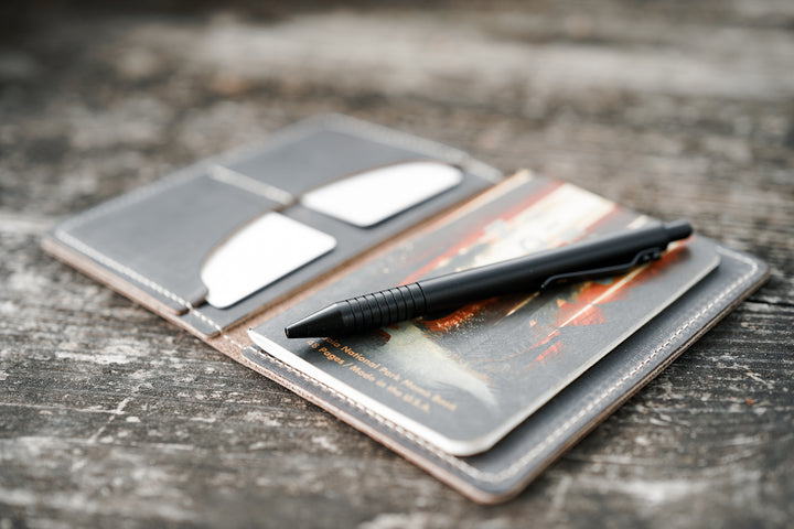 Leather Field Notes Cover Wallet - Concrete