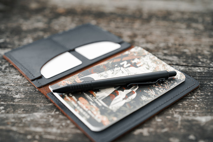 Leather Field Notes Cover Wallet - Black