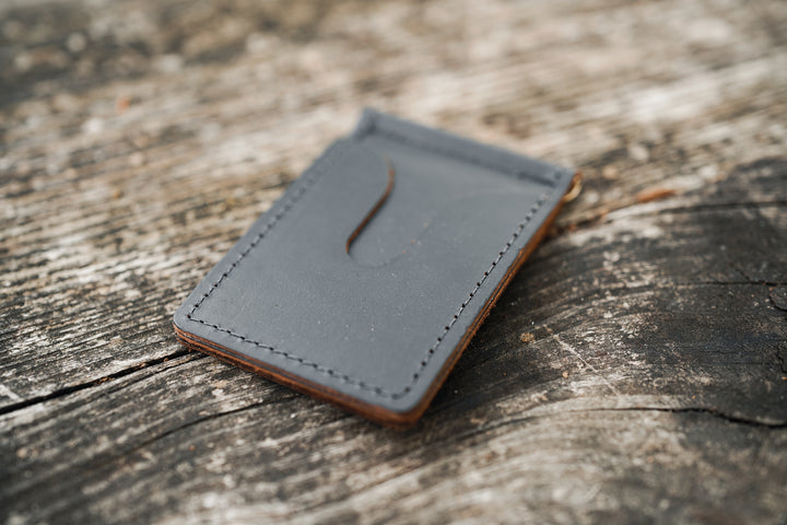 Leather Money Clip Wallet - Black