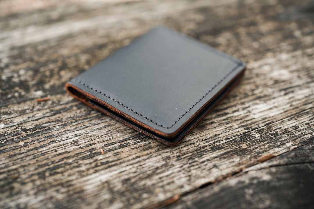 Leather Traditional Bifold Wallet - Black