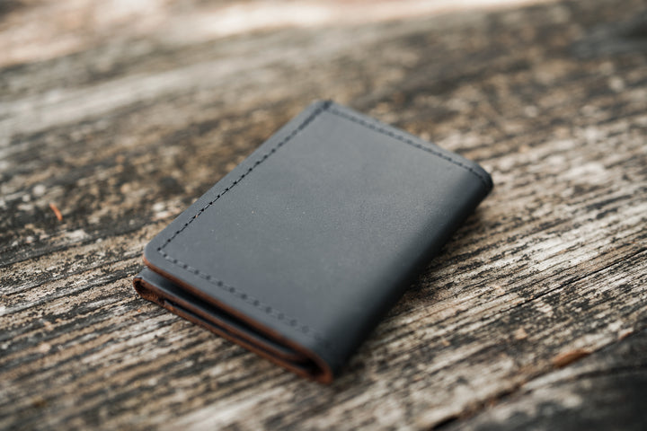 Leather Trifold Wallet - Black
