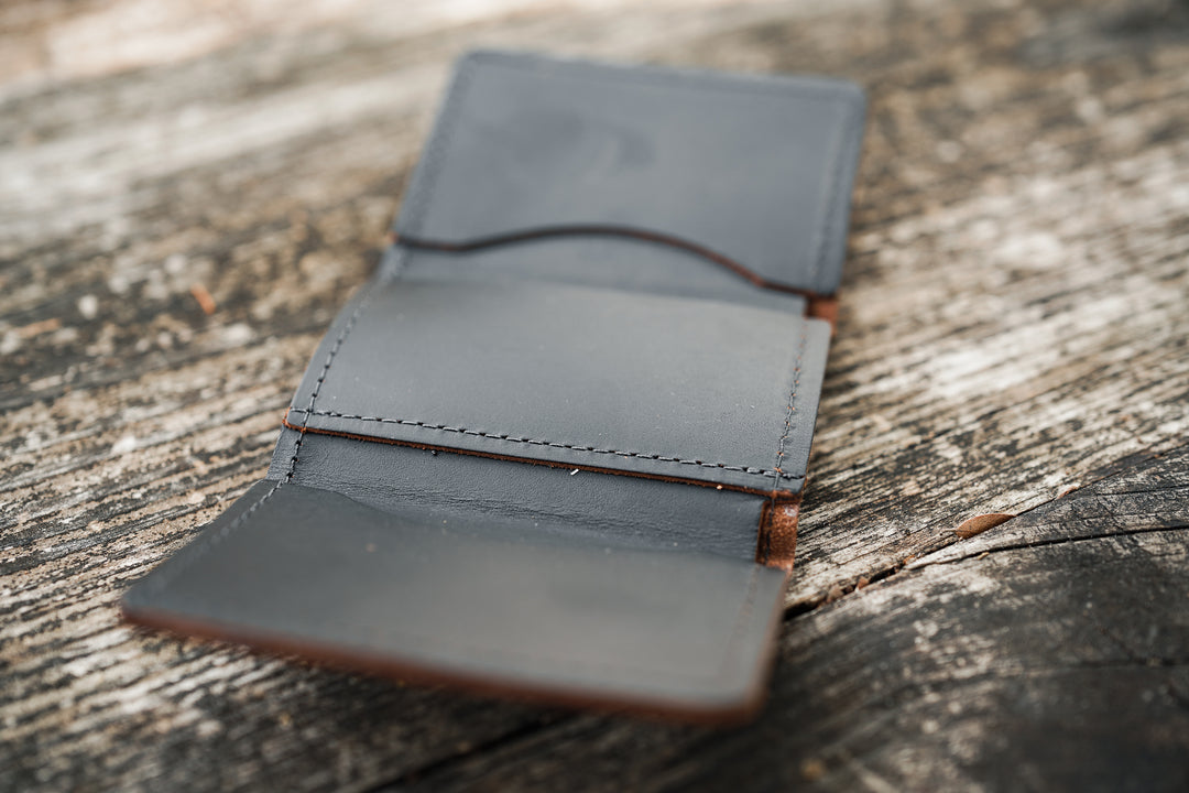 Leather Trifold Wallet - Black