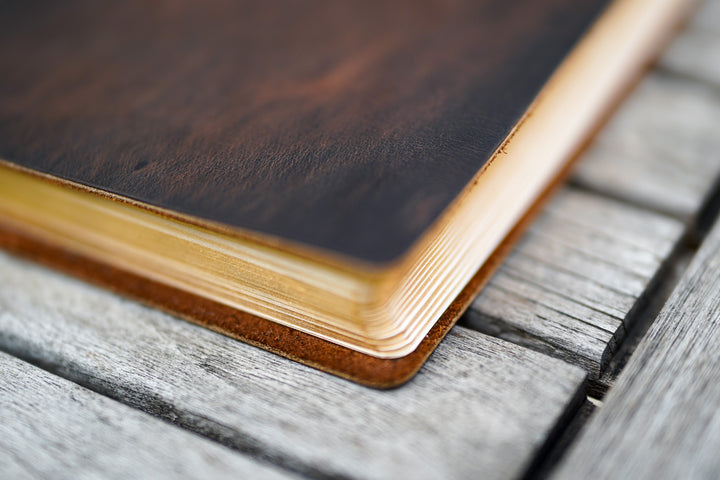 NIV Thinline Leather Bible Full Grain - Coffee Brown, Personalized