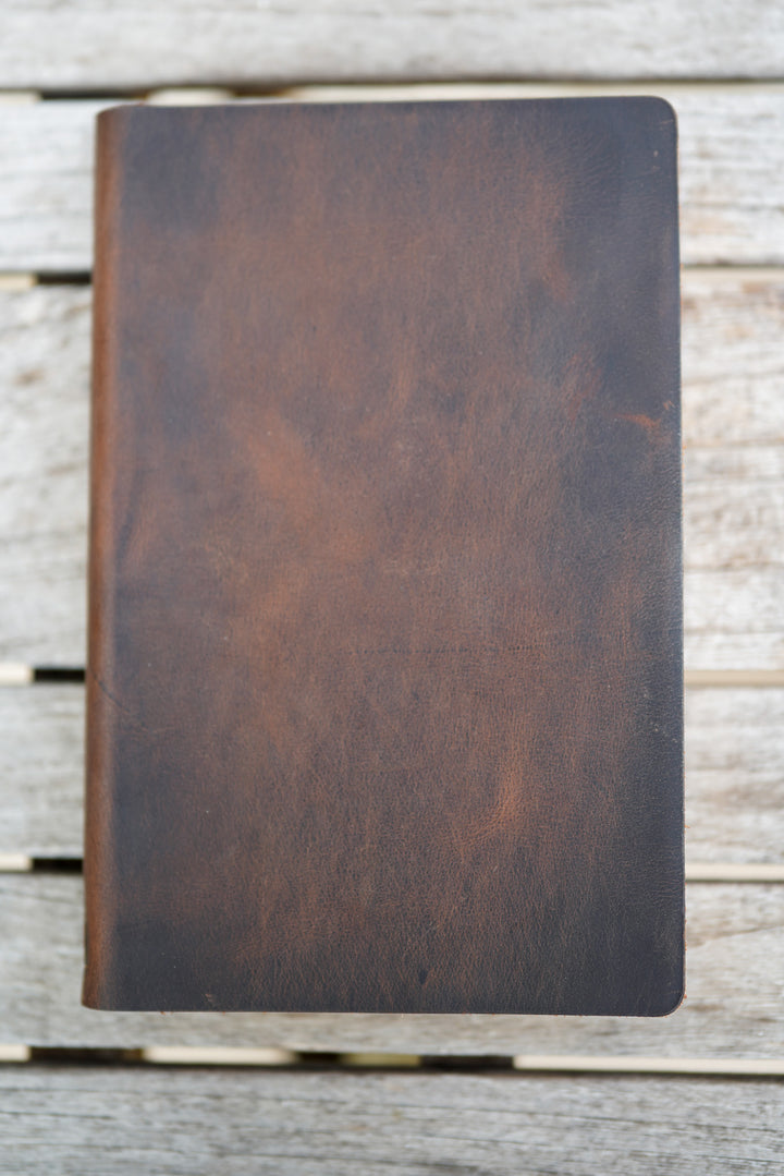 NIV Thinline Leather Bible Full Grain - Coffee Brown, Personalized
