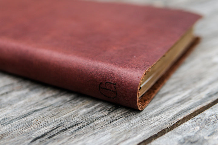 ESV Thinline Leather Bible Full Grain - Chestnut Brown, Personalized - Chapter House Leather