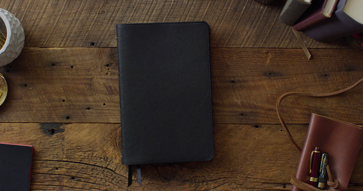 Goat Skin Black Leather ESV Thinline Heirloom Bible - Chapter House Leather