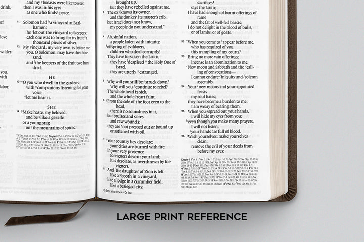 ESV Thinline Leather Bible Full Grain - Chestnut Brown, Personalized, Standard & Large Print - Chapter House Leather