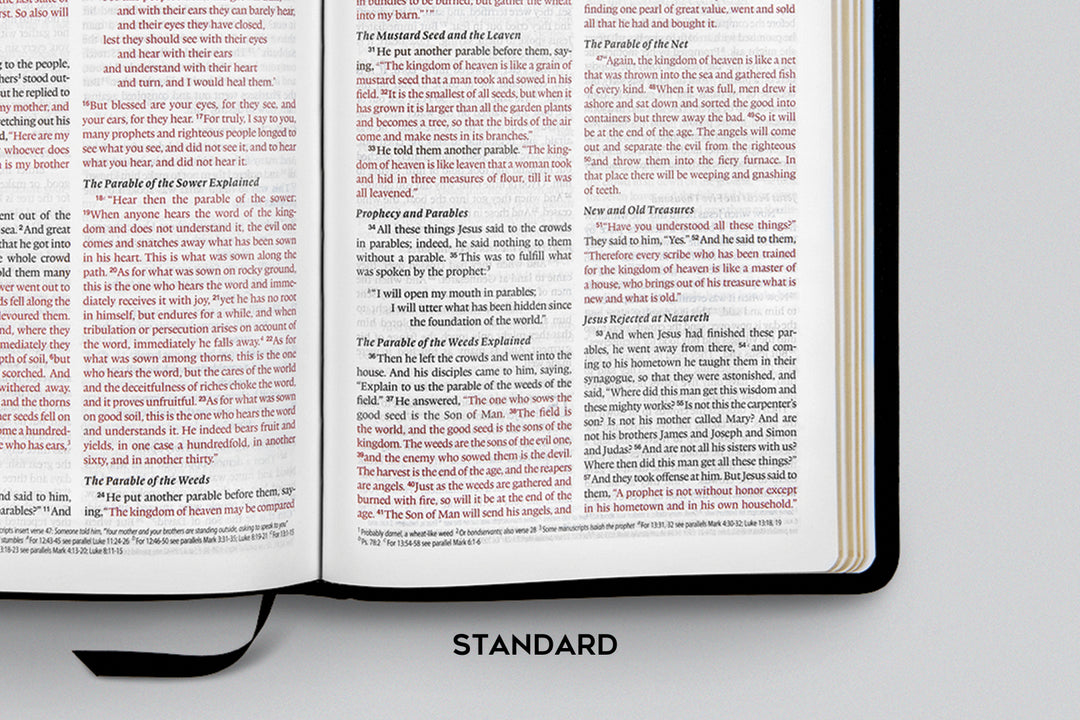 ESV Thinline Leather Bible Full Grain - Chestnut Brown, Personalized, Standard & Large Print - Chapter House Leather