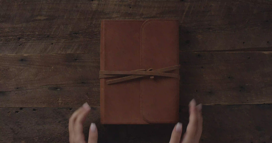 ESV Leather Journaling Bible - Single Column, Personalized