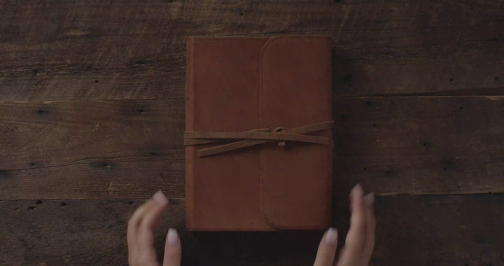 ESV Leather Journaling Bible - Single Column, Personalized