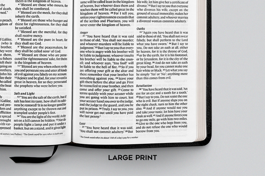 ESV Thinline Leather Bible Full Grain - Chestnut Brown, Personalized, Standard & Large Print - Chapter House Leather