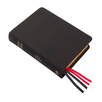 TBS KJV Leather Bible Compact Westminster Reference Bible, Black Calfskin