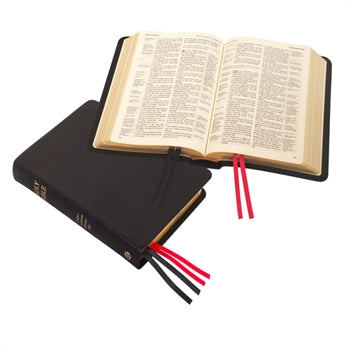 TBS KJV Leather Bible Compact Westminster Reference Bible, Black Calfskin