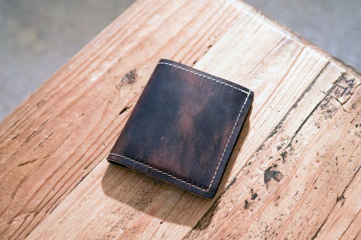 Leather Traditional Bifold Wallet - Coffee Brown