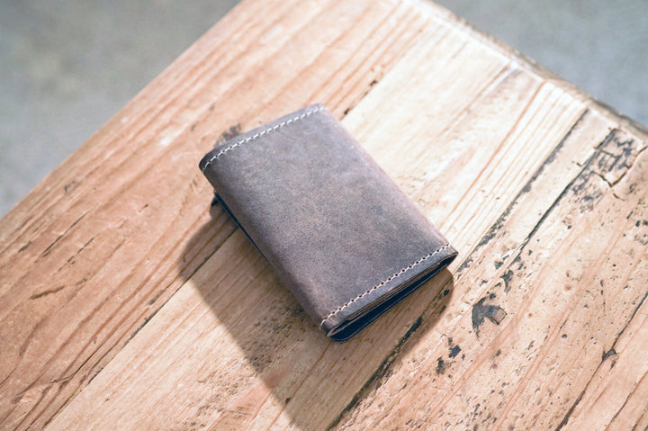Leather Trifold Wallet - Concrete