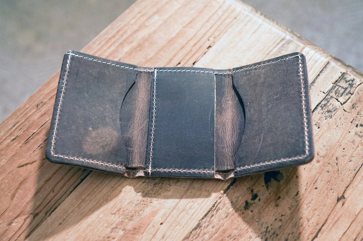 Leather Trifold Wallet - Concrete