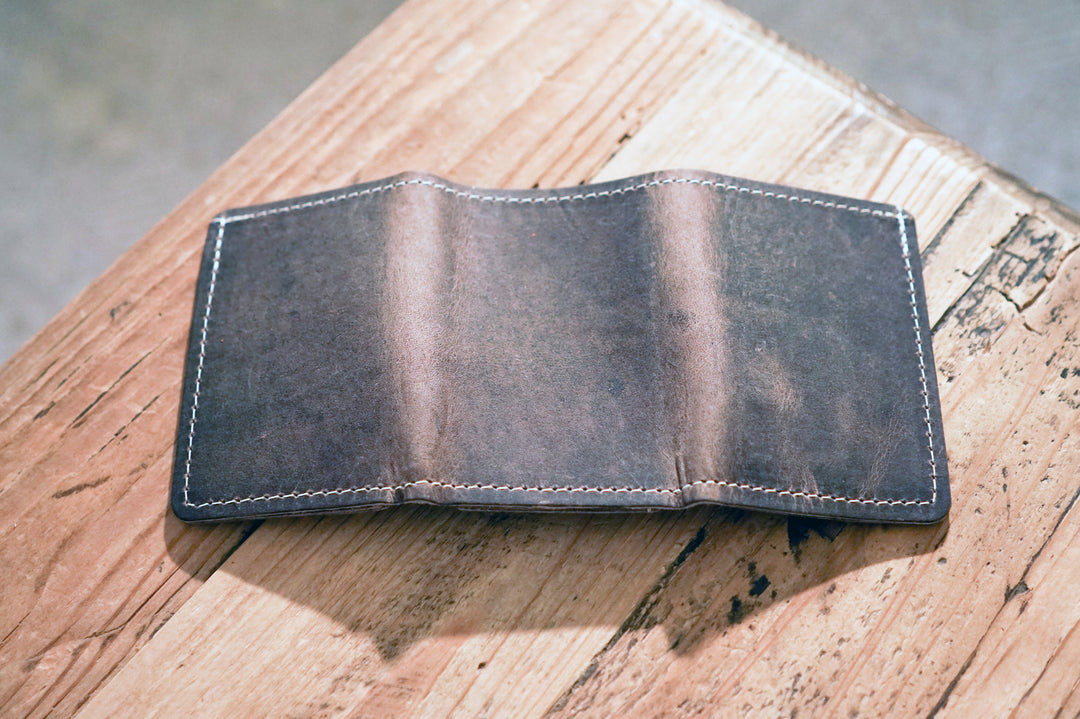 Leather Trifold Wallet - Concrete