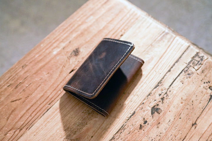 Leather Trifold Wallet - Coffee Brown