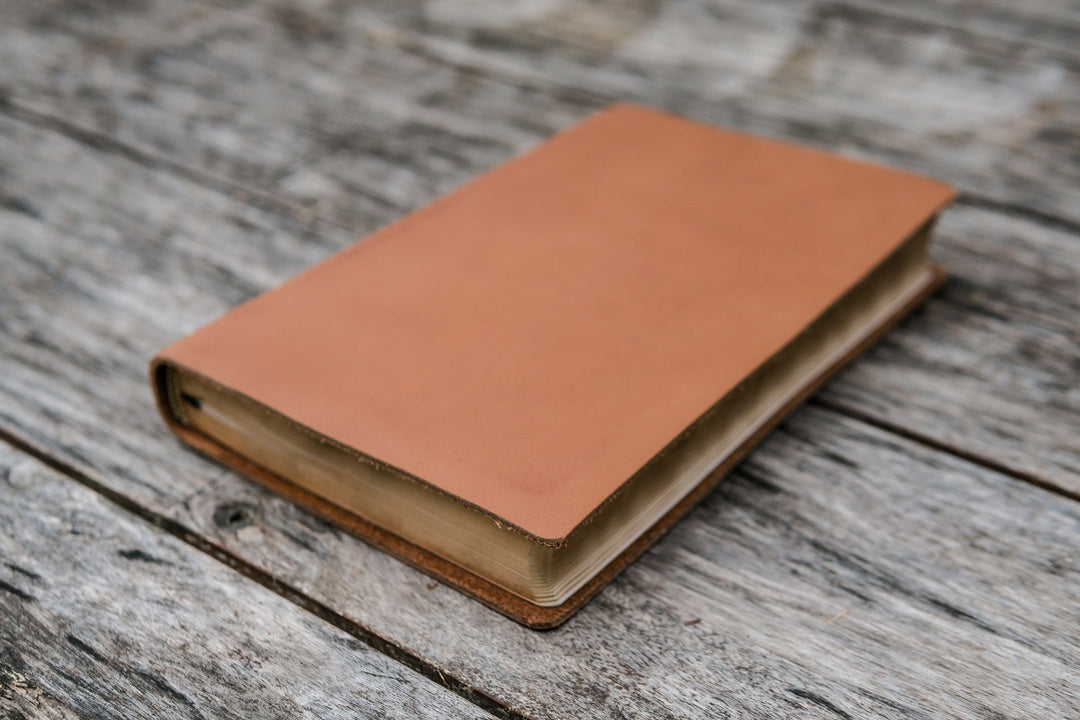 ESV Thinline Leather Bible Full Grain - Saddle Tan, Personalized - Chapter House Leather