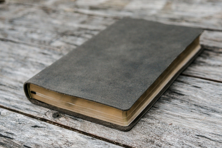 ESV Thinline Leather Bible Full Grain - Slate Grey, Personalized - Chapter House Leather