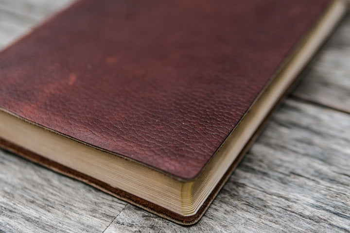 NIV Thinline Leather Bible Full Grain - Pebble Brown, Personalized