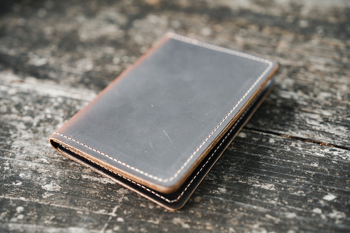Leather Passport Cover Wallet - Coffee Brown