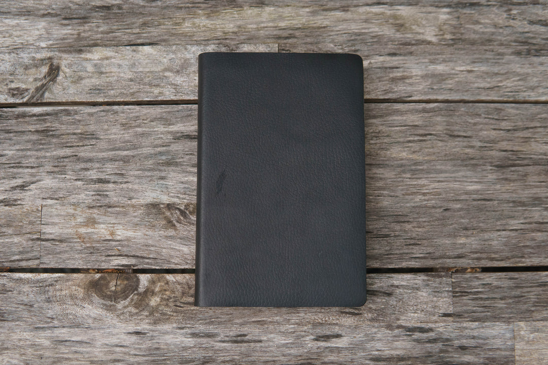 NIV Thinline Leather Bible Full Grain - Bison Black, Personalized