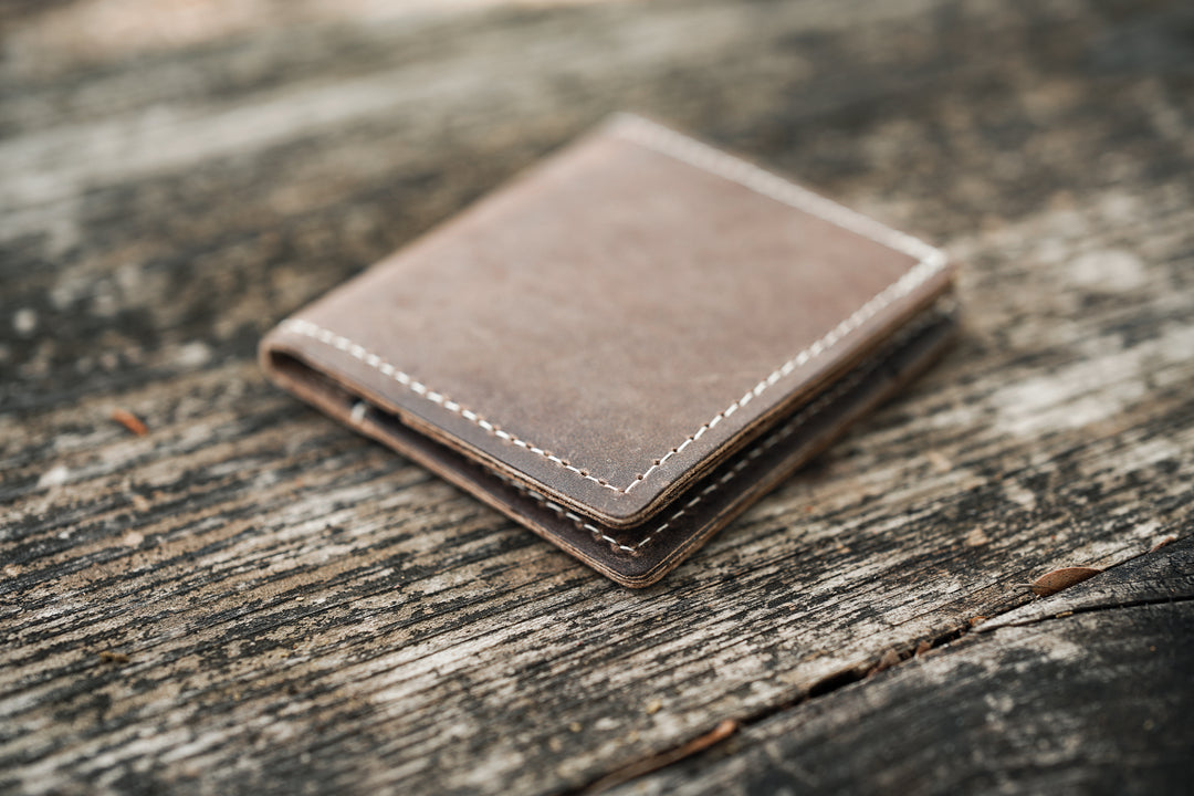 Leather Traditional Bifold Wallet - Concrete