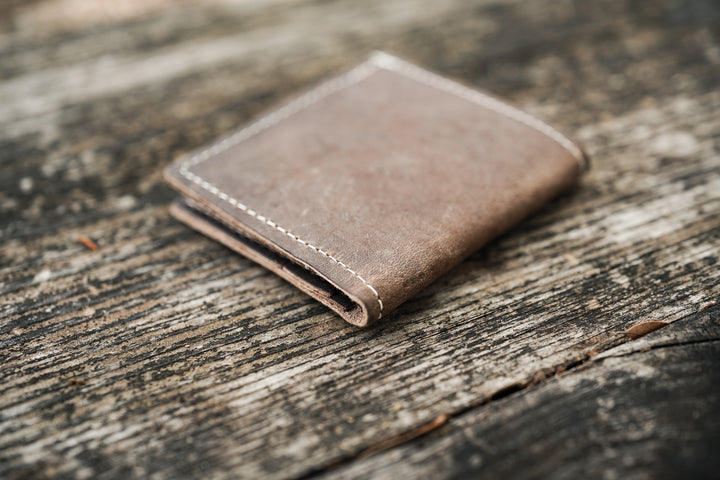 Leather Traditional Bifold Wallet - Concrete