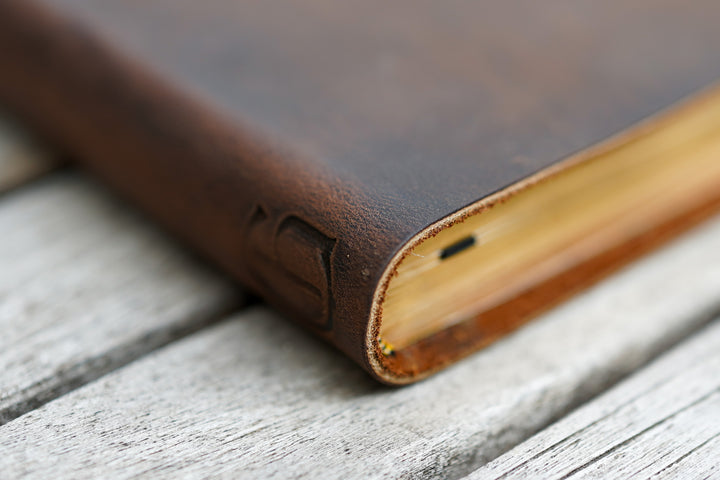 ESV Thinline Leather Bible Full Grain - Coffee Brown, Personalized