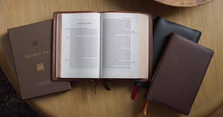 ESV Heirloom Bible, Gloria Dei: Single Column Edition Calfskin, Mahogany