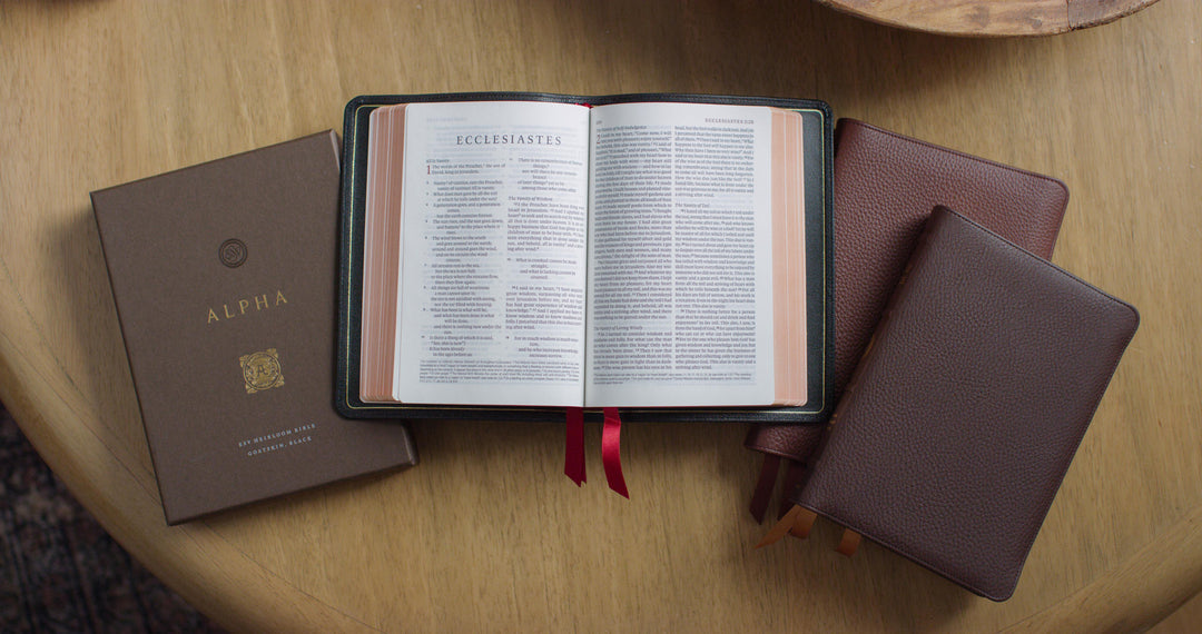 ESV Heirloom Bible, Alpha: Personal Size Edition Calfskin, Grenada, Full Yapp