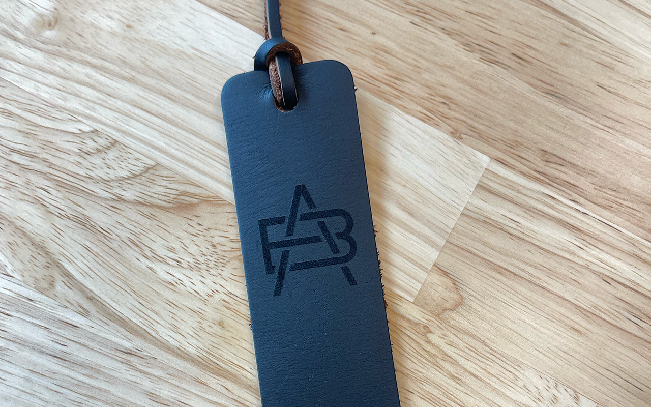 Full Grain Leather Bookmarks, Initial Personalized...