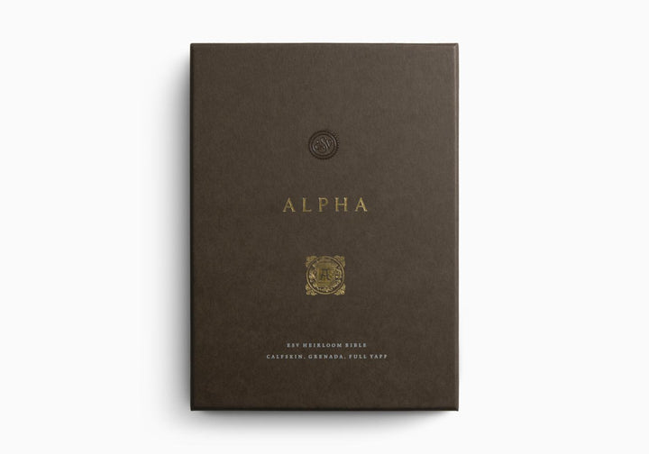 ESV Heirloom Bible, Alpha: Personal Size Edition Calfskin, Grenada, Full Yapp