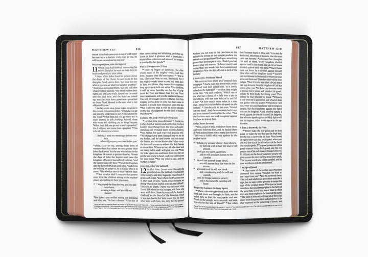 Goat Skin Black Leather ESV Thinline Heirloom Bible - Chapter House Leather