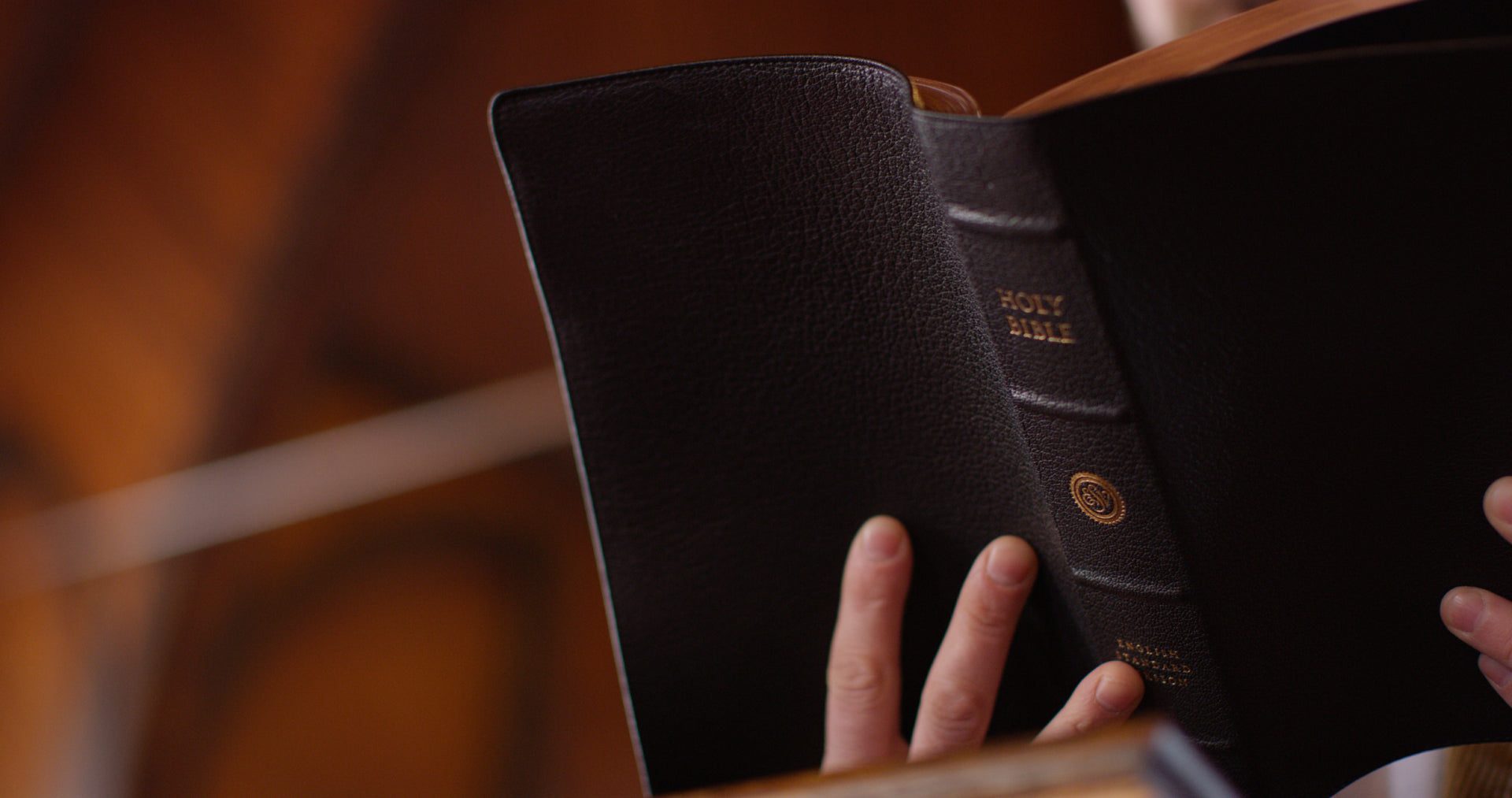 ESV Leather Preaching Bible, Goatskin Black, Personalized