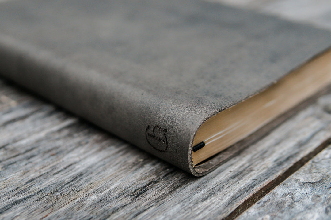 ESV Thinline Leather Bible Full Grain - Slate Grey, Personalized - Chapter House Leather