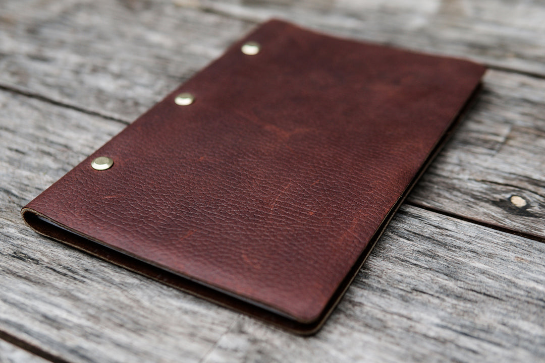 Refillable Leather Notebook, Bible Journal - Pebble Brown - Chapter House Leather