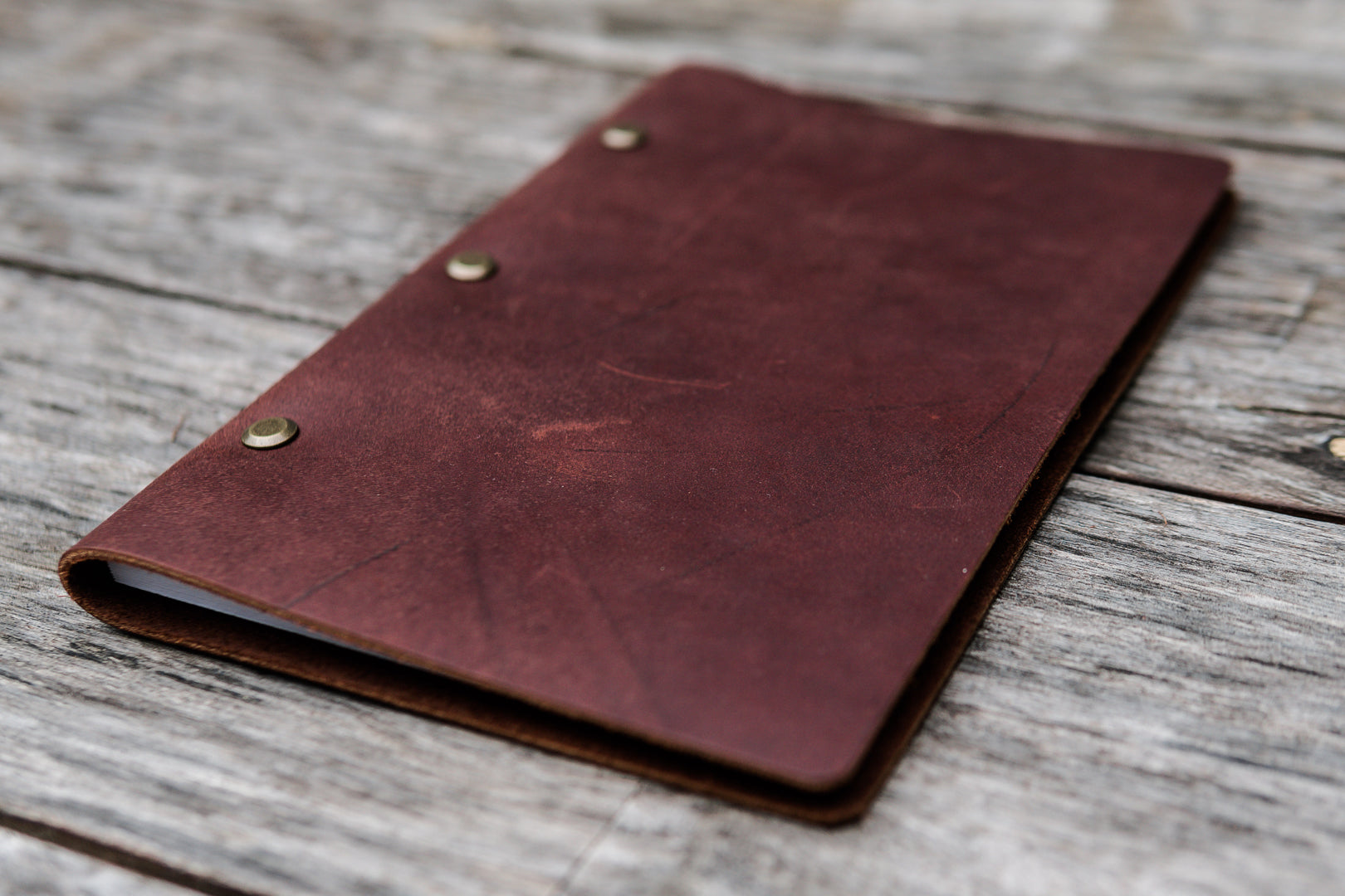 Refillable Leather Notebook, Bible Journal - Chestnut Brown - Chapter House Leather