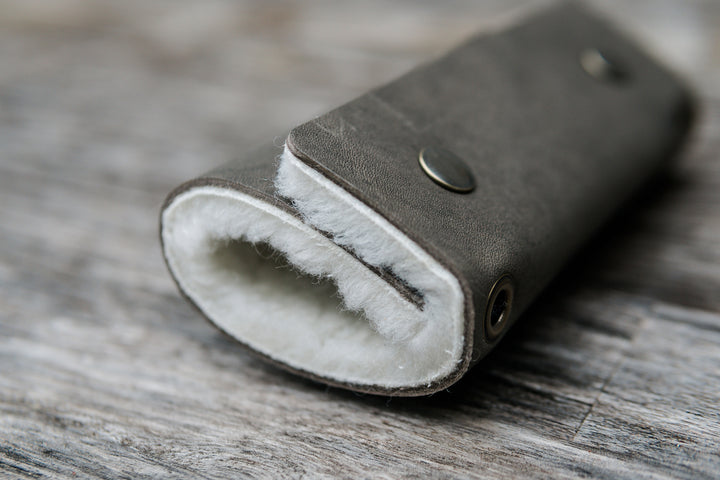 Leather Fly Fishing Wallet - Slate Grey - Chapter House Leather