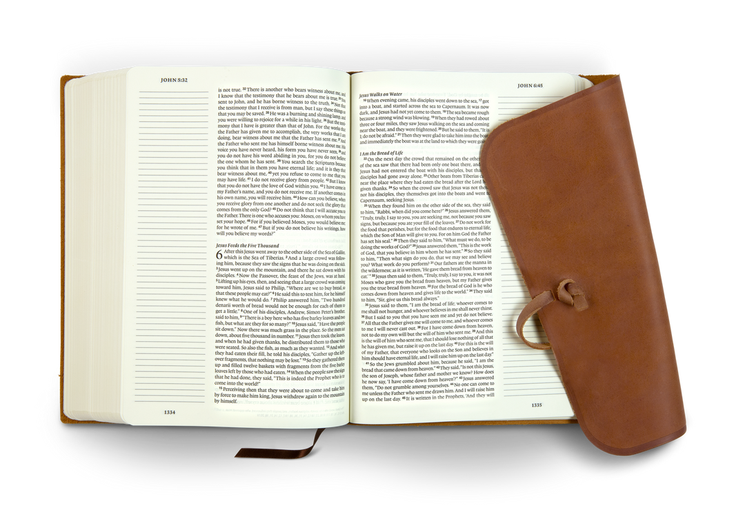 ESV Single Column Leather Journaling Bible - Large Print, Personalized - Chapter House Leather